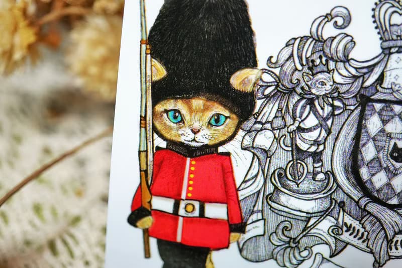 衛兵貓(橫向)─手繪日製動物療癒防水貼紙/小卡片/行李箱/筆電