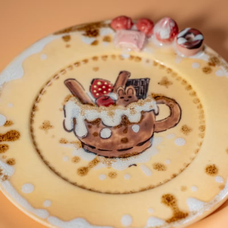Handmade Chocolate Dessert-themed Ring dish Strawberry Cake Plate Jewelry Holder