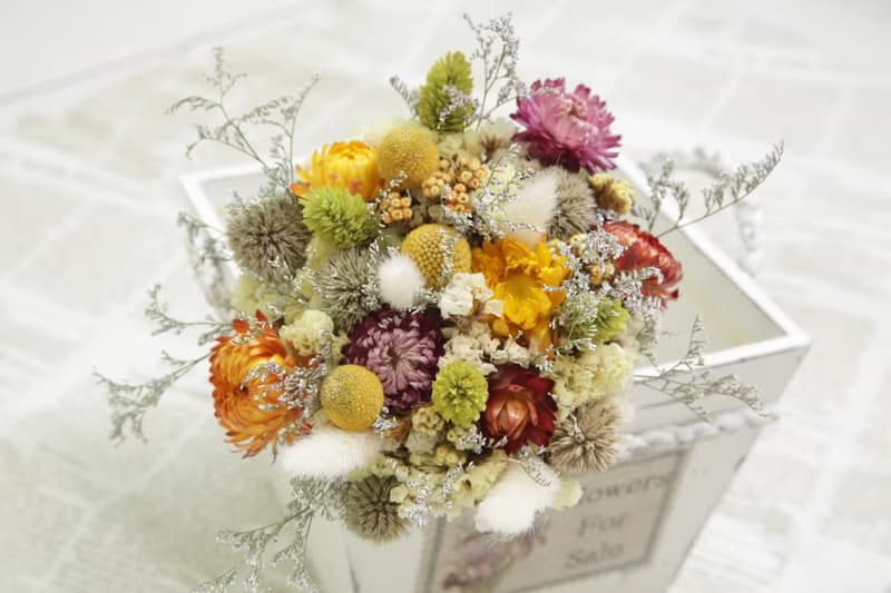 手作 秋收澄黃乾燥捧花 花束 拍照 造型 婚紗