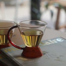 英式下午茶耐熱玻璃琥珀色茶杯 一入