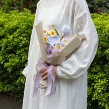 晨露花語 手工毛根花束 附提袋 情人節告白求婚花束禮物 生日花束