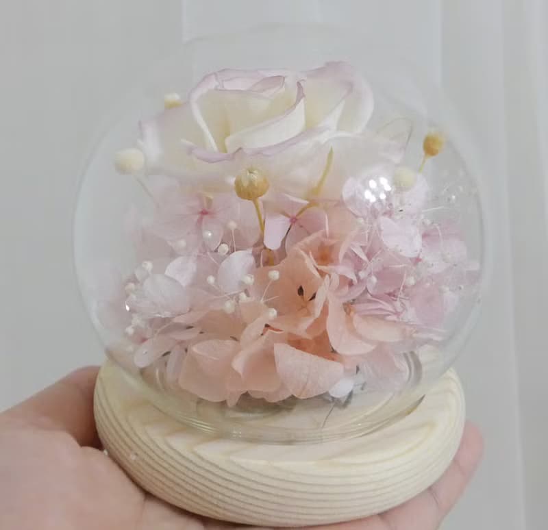 畢業花束禮物 永生康乃馨玫瑰玻璃盅罩 生日開幕店面居家佈置七夕