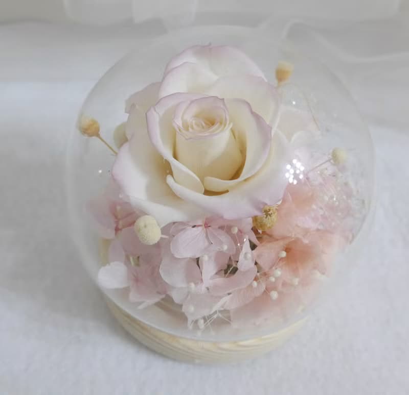 畢業花束禮物 永生康乃馨玫瑰玻璃盅罩 生日開幕店面居家佈置七夕