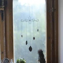 Bohemian Copper Leaf Wall Hanging, Handmade Botanic Wall Art, Housewarming gift