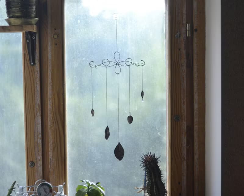 Bohemian Copper Leaf Wall Hanging, Handmade Botanic Wall Art, Housewarming gift