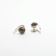 ．手作耳環． Smoky quartz茶水晶 耳夾式/耳針式 深棕色