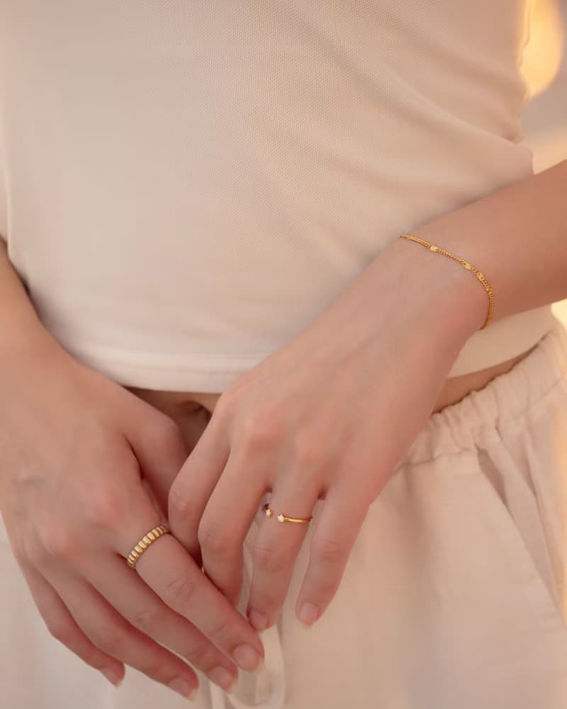 Luce │ 微光細古巴手鍊 輕珠寶 純銀手鍊