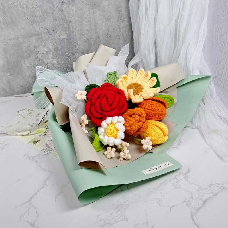 鉤織花束 生日禮物 花束 畢業花束 情人節 母親節 求婚