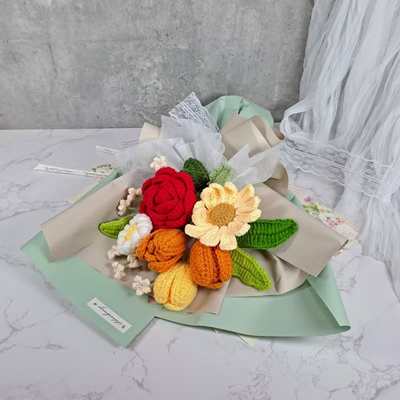 鉤織花束 生日禮物 花束 畢業花束 情人節 母親節 求婚