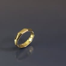 線條系列-不規則切面黃銅戒