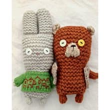 Mr Bear & Mr Rabbit knitting pattern. English and Russian PDF.