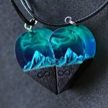 配套項鍊 情侶項鍊 木質樹脂吊墜 Glow in the Dark