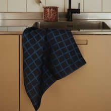 北歐設計款–格子格紋茶巾 藍黑 RUTIG TEA TOWEL,BLUE/BLACK
