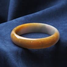金霞 | 糯冰種 / 黃紅白色 / 平安鐲 / 手圍18.5 | 天然A貨翡翠玉