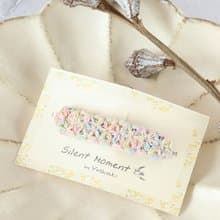 星花髮夾 9色 鴨咀夾 鉤織 金銀線混色