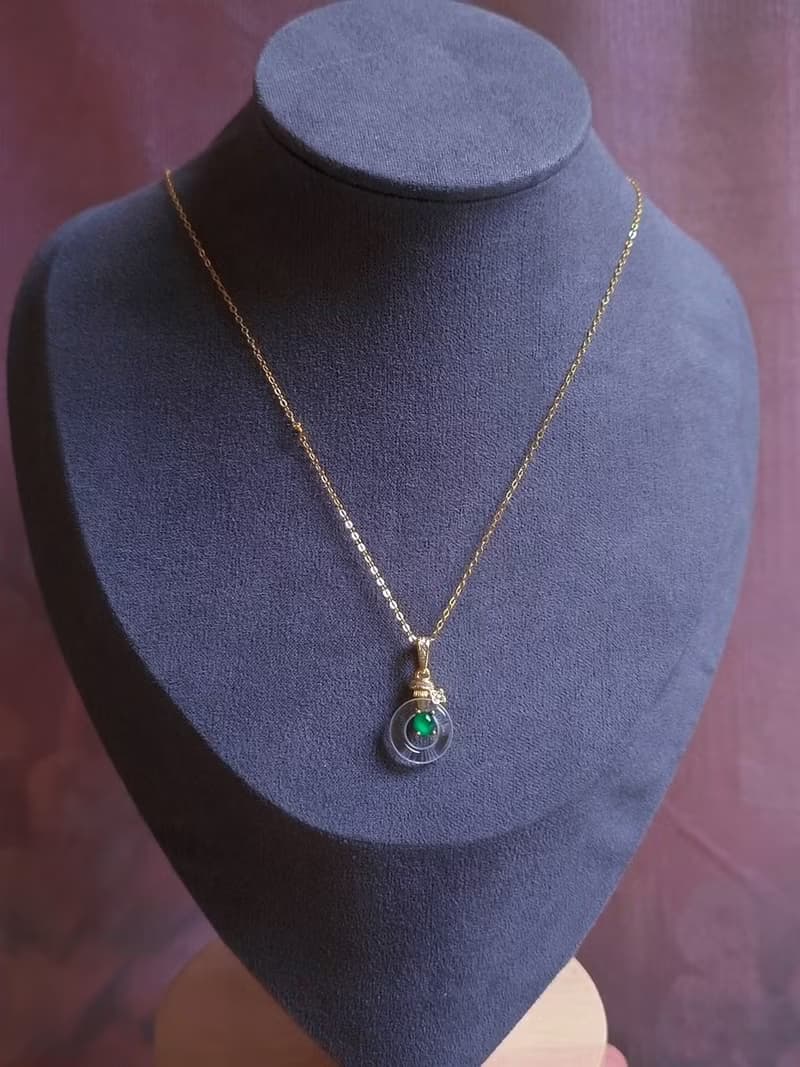 財富•健康•淨化|貴氣放光高冰陽綠|A貨翡翠純銀水晶吊墜項鍊