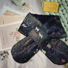 日本限量布深藍沙漠駱駝手作圍脖-不分年齡圍脖-短圍巾-暖和脖圍