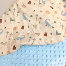 免費繡名字。火山恐龍。安撫被 推車蓋毯 豆絨毯 午睡被