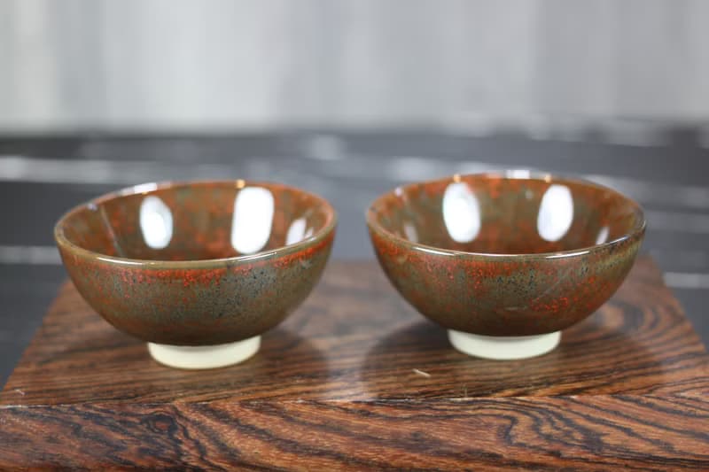 【送禮好物】薇紅 天目釉 圓滿對杯 鶯歌陶藝名家葉敏祥作品