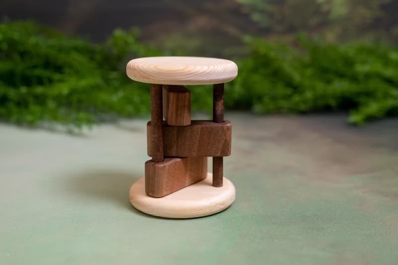 Wooden Toy Cylinder Rattle, Natural Sound Baby Rattle, Natural and Fun Baby Toy