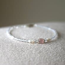 手鍊 純銀 蛋白石 月光石 - 一切安好 -