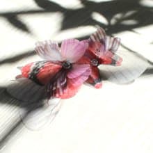 不對稱蝴蝶耳環一對&水鑽925銀耳針 pierced or clip-on earring