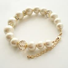 コットンパールとロンデルのブレスレット