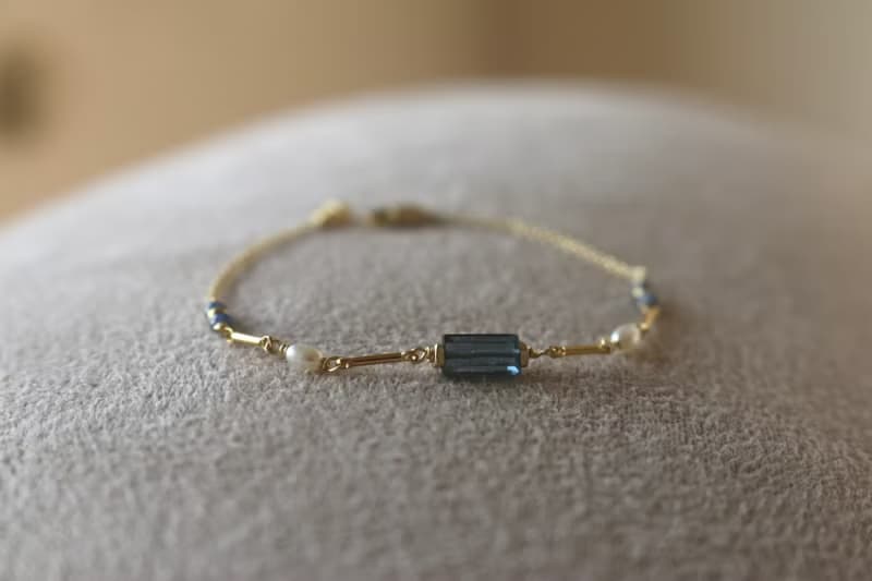 手鍊 藍晶石 藍寶石 珍珠 - 沸騰 -