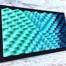 Wood Wall Art - Turquoise Home Office Decor - 3D Acoustic Sound Diffuser