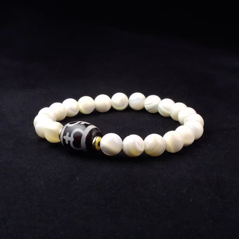 寶瓶天珠搭配貝殼珠 男手鍊 男手環 男手鏈 手鍊推薦 QBR-00077