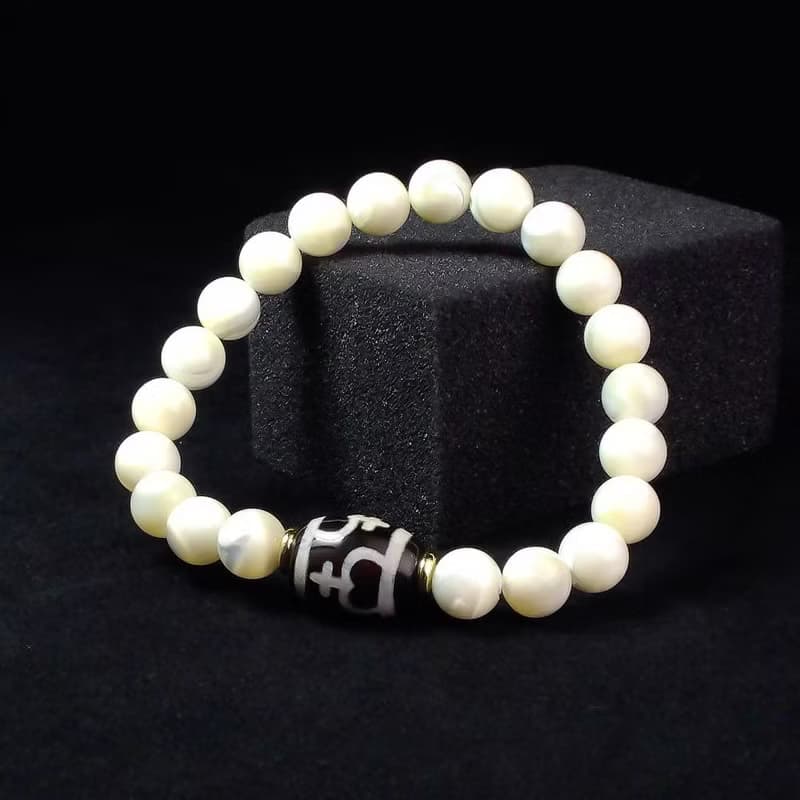 寶瓶天珠搭配貝殼珠 男手鍊 男手環 男手鏈 手鍊推薦 QBR-00077