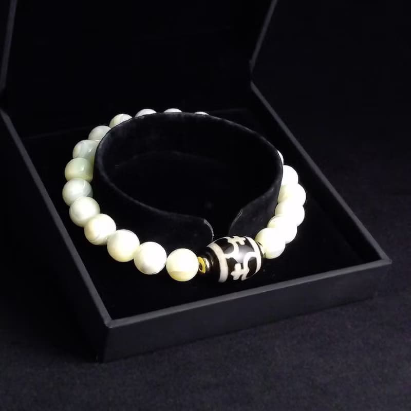 寶瓶天珠搭配貝殼珠 男手鍊 男手環 男手鏈 手鍊推薦 QBR-00077