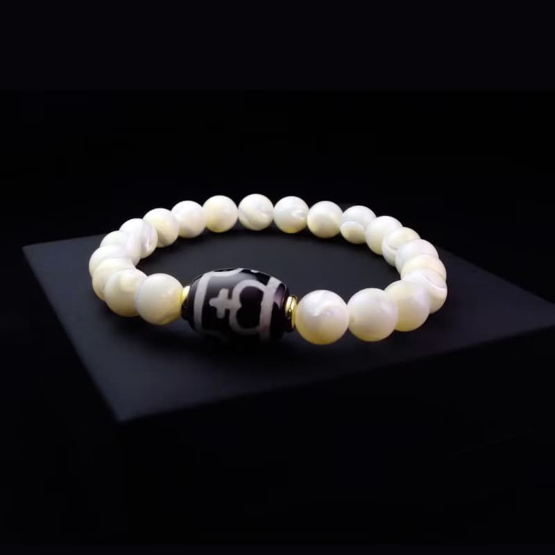 寶瓶天珠搭配貝殼珠 男手鍊 男手環 男手鏈 手鍊推薦 QBR-00077