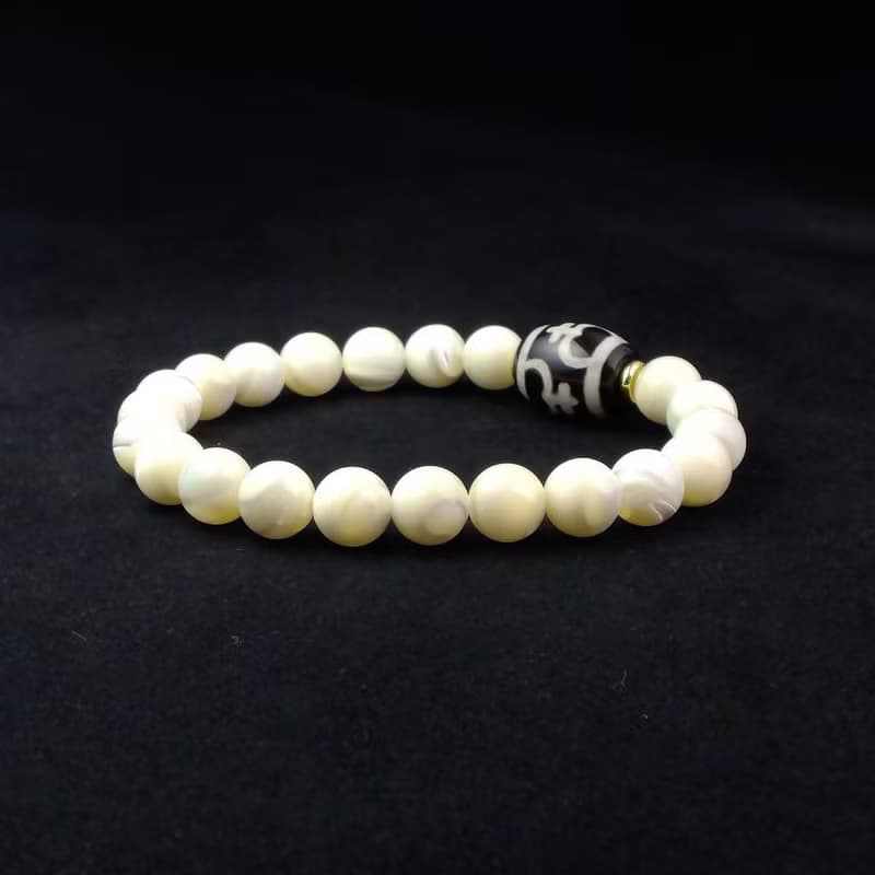 寶瓶天珠搭配貝殼珠 男手鍊 男手環 男手鏈 手鍊推薦 QBR-00077