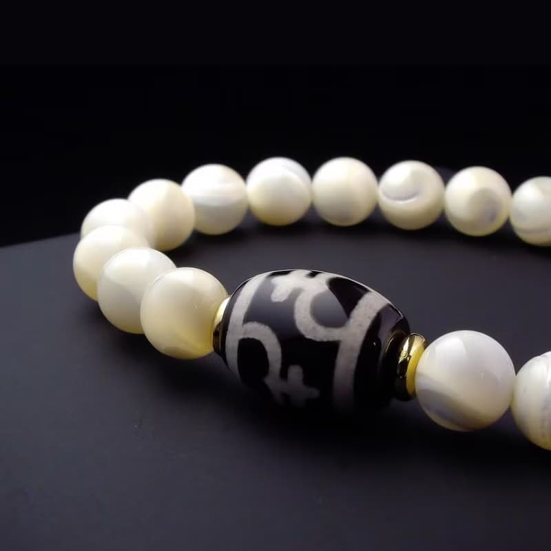 寶瓶天珠搭配貝殼珠 男手鍊 男手環 男手鏈 手鍊推薦 QBR-00077