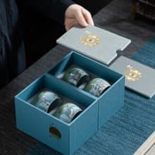 荷韻品茗 | 單杯粗陶功夫茶杯 茶具套裝四隻裝 新年禮物 中秋禮物
