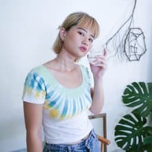 草原脖子 手染短版T恤