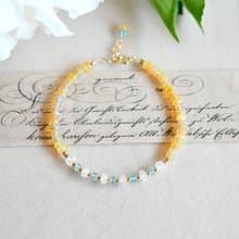願いを叶う カットありウォーターオパール アパタイト ムーンストーンのブレスレット 10月誕生石