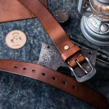 復古植鞣牛皮皮帶 頭層牛皮 不繡鋼扣頭 3.8寬男士腰帶