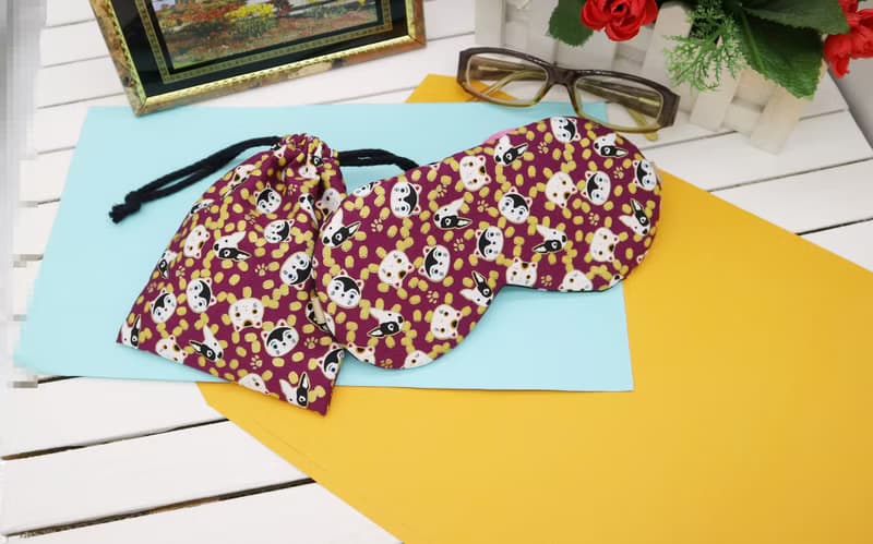 貓臉與狗頭 可調式眼罩 送束口收納袋 sleep mask