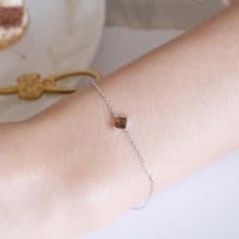 茶晶925純銀方塊手鍊