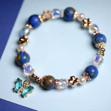 藍蝶 - 10mm 藍銅礦設計手串