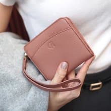 Anna (Tea rose): Mini / short wallet, cow leather, Bifold Zipper, Nude-pink