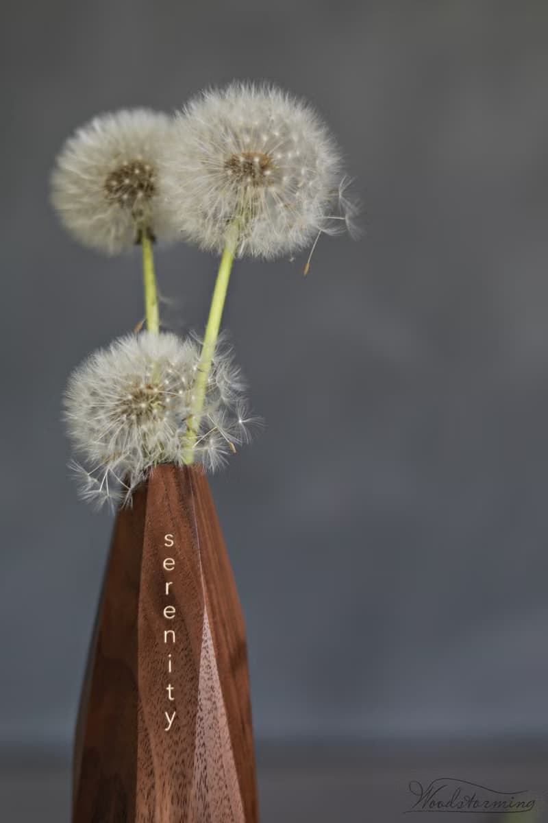 Personalized wood vase for home decor, inspirational gift, modern wood decor