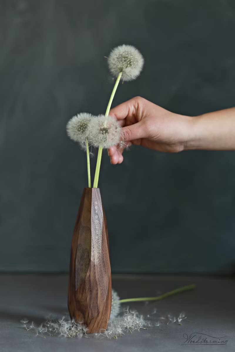 Personalized wood vase for home decor, inspirational gift, modern wood decor