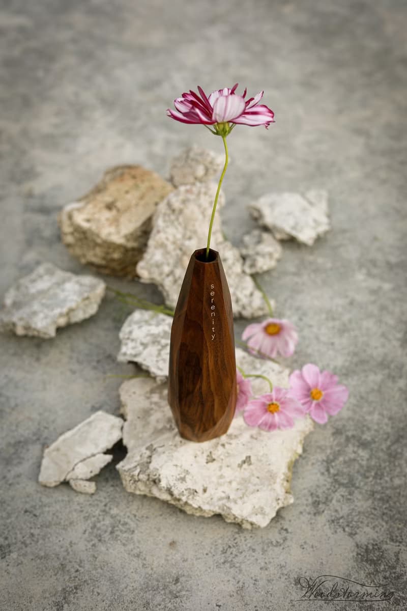 Personalized wood vase for home decor, inspirational gift, modern wood decor