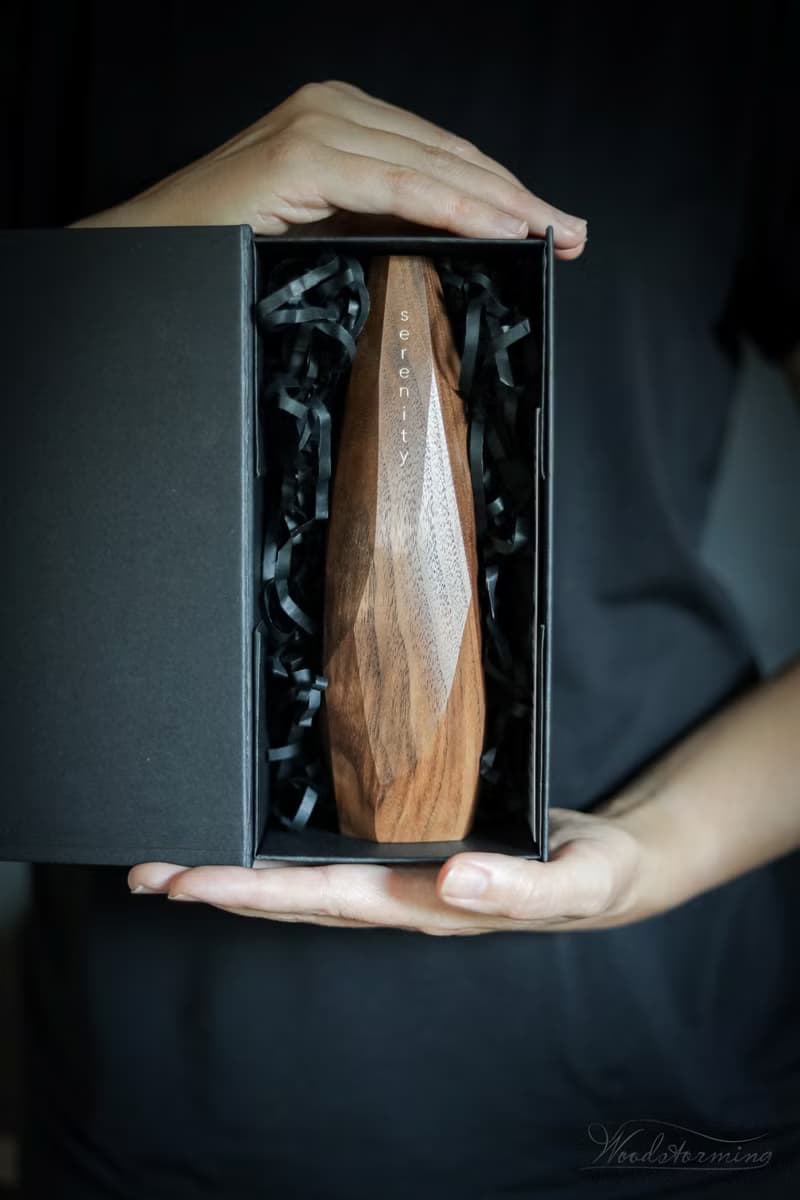 Personalized wood vase for home decor, inspirational gift, modern wood decor