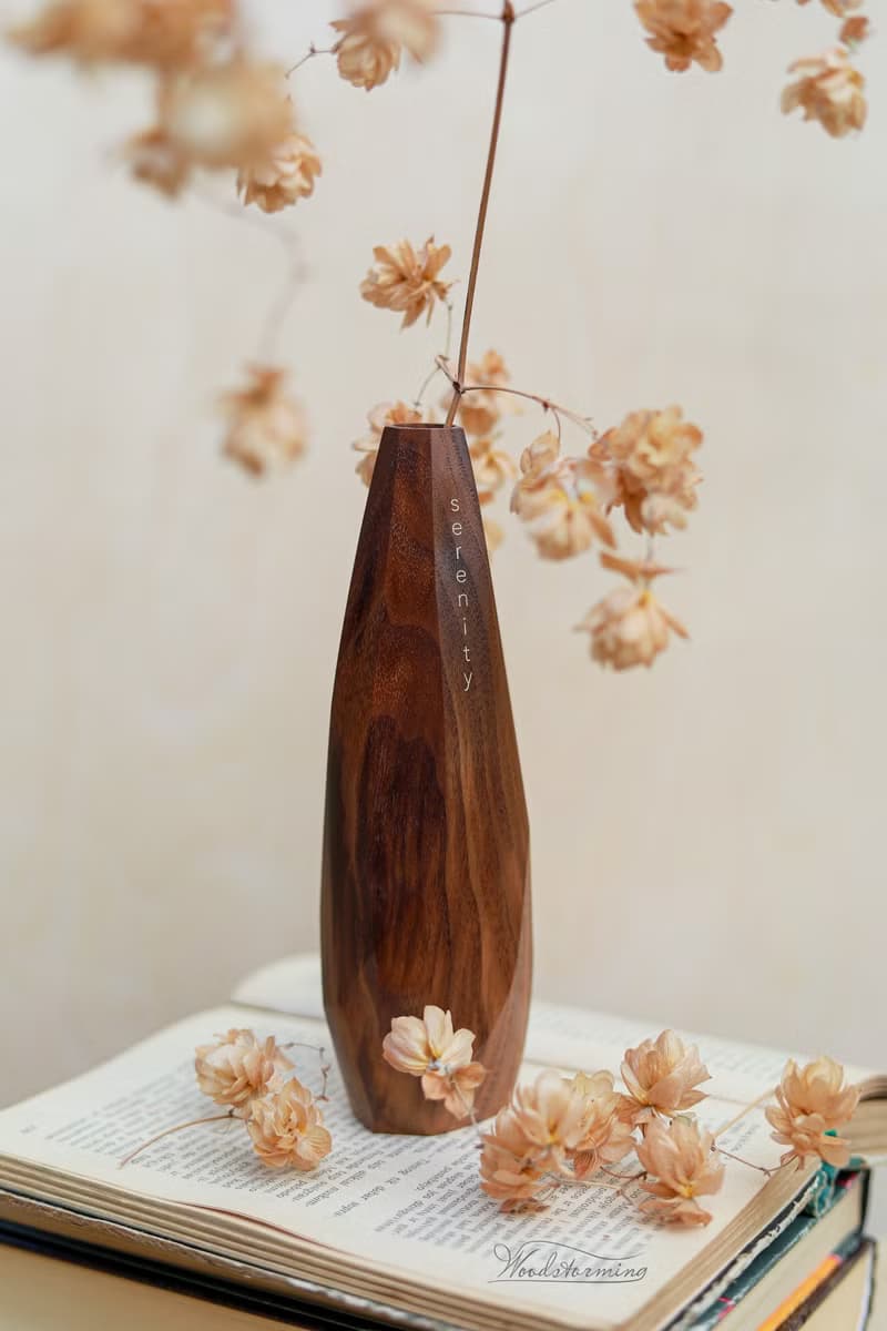 Personalized wood vase for home decor, inspirational gift, modern wood decor