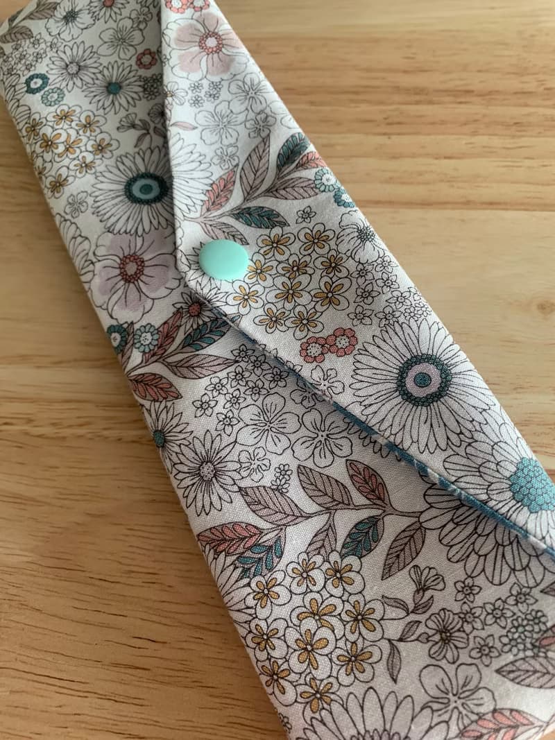 文青風環保純棉筷袋 微笑向日葵 清新白 日本 潮物 收納 手作餐具