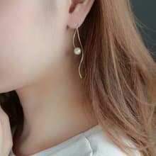 14kgf-nuance curve pearl pierced earrings